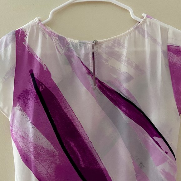 White House Black Market Purple Blouse Size S - Picture 5 of 9